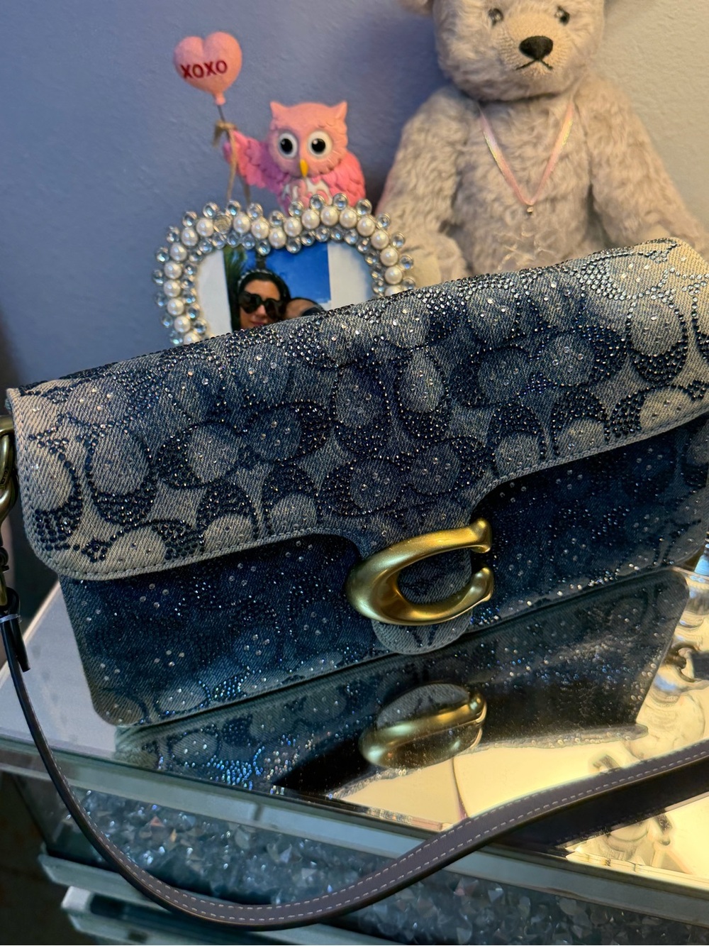 Coach Denim Blue Crystal Tabby 26